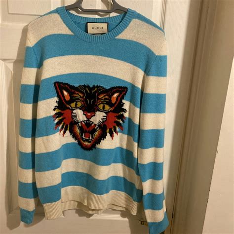 gucci art cat sweater|Gucci angry cat sweater.